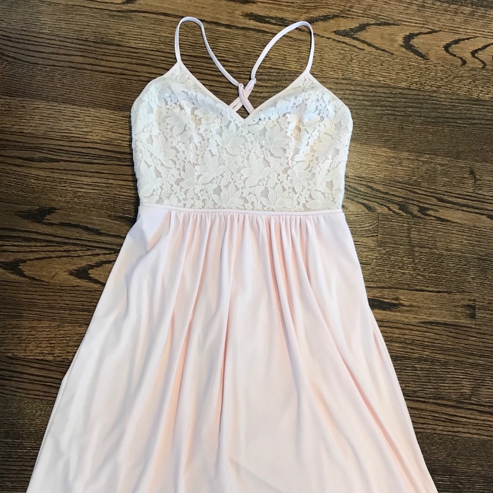 David’s Bridal Blush Pink Knee Length Dress
